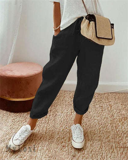 💞50K+ SOLD!🦋 Ankle-Length Cotton Linen Pants – Breathable, elegant & kind to skin. High-waisted fit flatters every shape. A little treat for yourself or a thoughtful gift