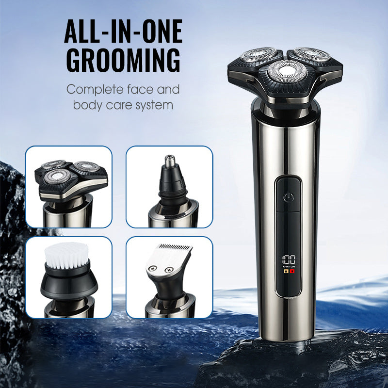 Multi Functional Electric LED Display 3-Blade Razor for Men