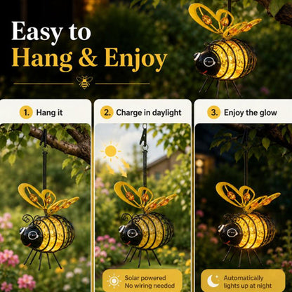 🌙🍃  LIMITED-TIME 50% OFF! Hanging Solar Bee Light – Warm Amber Glow, Flicker-Free, Perfect for Garden Parties, Camping, or Kids’ Rooms – Spread Joy Day and Night 🌞🌜